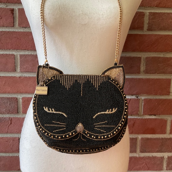 NEW Mary FrancesWhisker Beaded Cat Crossbody Clutch Bag - Picture 12 of 12